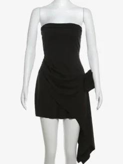 Robe de soirée blanche sans manches robe semi-formelle sans bretelles