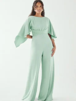 Robe de soirée en crêpe extensible combinaison à col bijou longueur au sol ceinture robes de dîner formelles