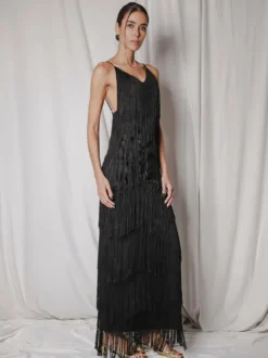Robe de soirée maxi dorée à col V sans manches épaules dénudées robe d'été sexy et semi-formelle