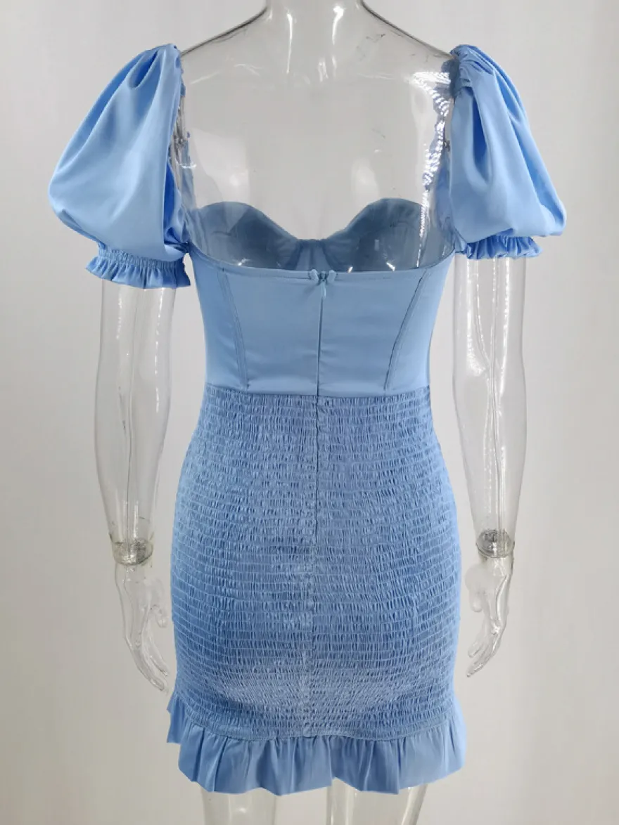Robe de soirée mini à manches courtes raglan sexy couleur abricot