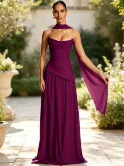 Robe de soirée robe de bal bustier en mousseline robe de cérémonie