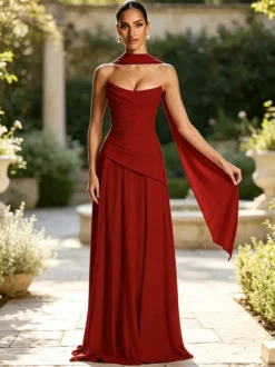 Robe de soirée robe de bal bustier en mousseline robe de cérémonie