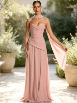 Robe de soirée robe de bal bustier en mousseline robe de cérémonie
