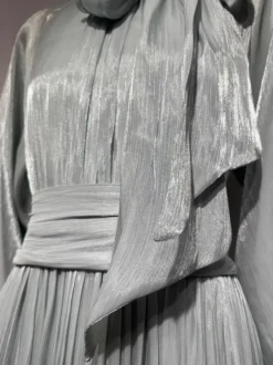 Robe de soirée robe de bal décolleté travaillé nœuds en crêpe robe de soirée formelle