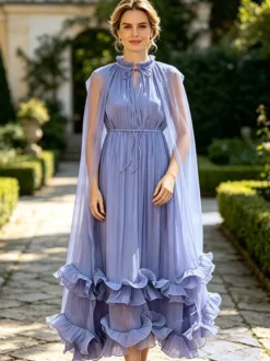 Robe de soirée robe de bal décolleté travaillé crêpe plissée robe de soirée formelle