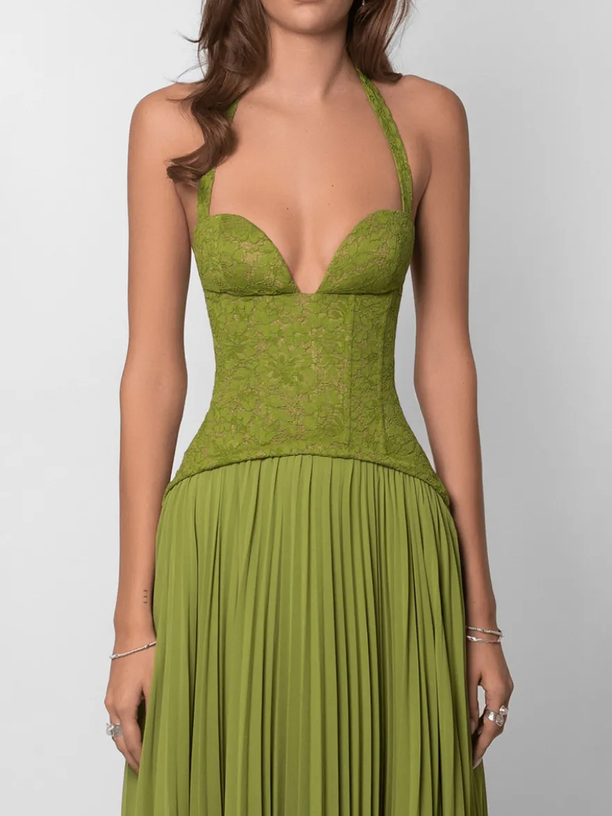 Robe de soirée robe de bal décolleté en cœur dentelle avec traîne plissée robe de cérémonie