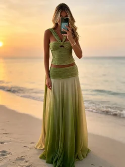 Robe de soirée robe de bal sans manches en polyester robe de cérémonie.