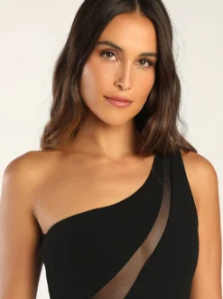 Robe de soirée sirène asymétrique en crêpe extensible longueur cheville fendue sur le devant robes de concours sociaux