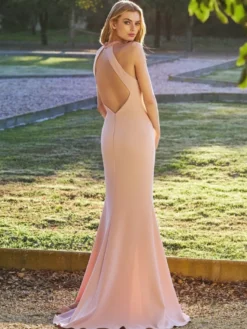 Robe de soirée sirène col en V longueur au sol paillettes robes de soirée sociale