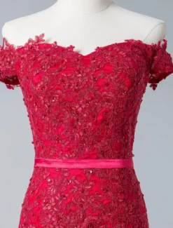 Robe de soirée sirène verte foncé en tulle bustier pailletes laçage sur dos à traîne Robe cérémonie