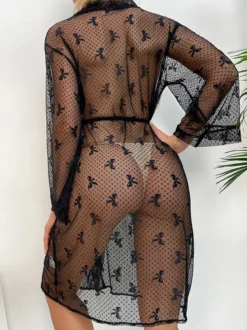 Robe de soirée transparente en dentelle Lingerie Vêtements de nuit Chemise de nuit