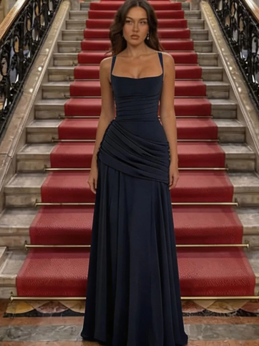 Robe de vacances jaune crème à fronces robe maxi élégante pour femme style soirée