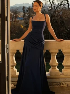 Robe de vacances jaune crème à fronces robe maxi élégante pour femme style soirée