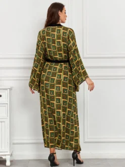 Robe de vacances oversize à manches longues imprimée rose décontractée