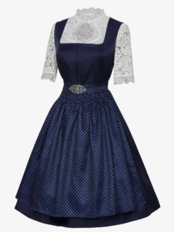Robe Dirndl mi-longue pour femme style Oktoberfest déguisements costumes de fêtes robe bleue rétro d'Halloween pour femme adulte ensemble d'Halloween