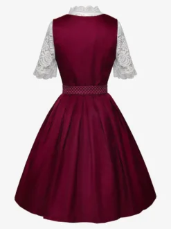 Robe Dirndl mi-longue pour femme style Oktoberfest déguisements costumes de fêtes robe bleue rétro d'Halloween pour femme adulte ensemble d'Halloween