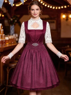 Robe Dirndl mi-longue pour femme style Oktoberfest déguisements costumes de fêtes robe bleue rétro d'Halloween pour femme adulte ensemble d'Halloween