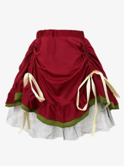 Robe Dirndl mi-longue pour femme costume traditionnel rouge pour l'Oktoberfest jupe moderne et élégante.