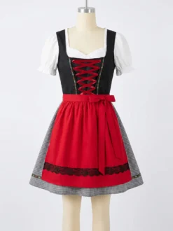 Robe Dirndl Oktoberfest pour femme ensemble 3 pièces