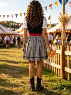 Robe Dirndl Oktoberfest pour femme ensemble 3 pièces