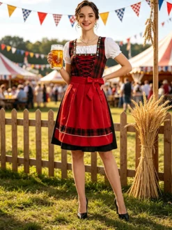 Robe Dirndl 2 pièces pour femme costume d'Oktoberfest