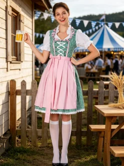 Robe Dirndl pour fille tenue bavaroise 3 pièces pour l'Oktoberfest