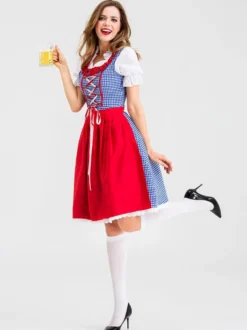 Robe Dirndl pour fille tenue bavaroise 3 pièces pour l'Oktoberfest