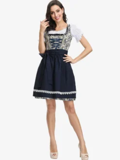 Robe Dirndl pour fille tenue bavaroise 3 pièces pour l'Oktoberfest