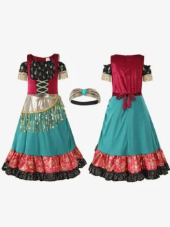 Robe Flamenco Costumes D'Halloween Enfants 2 Pièces Déguisement