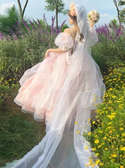 Robe Lolita douce à manches courtes pull de mariée robe Hime Lolita de mariage