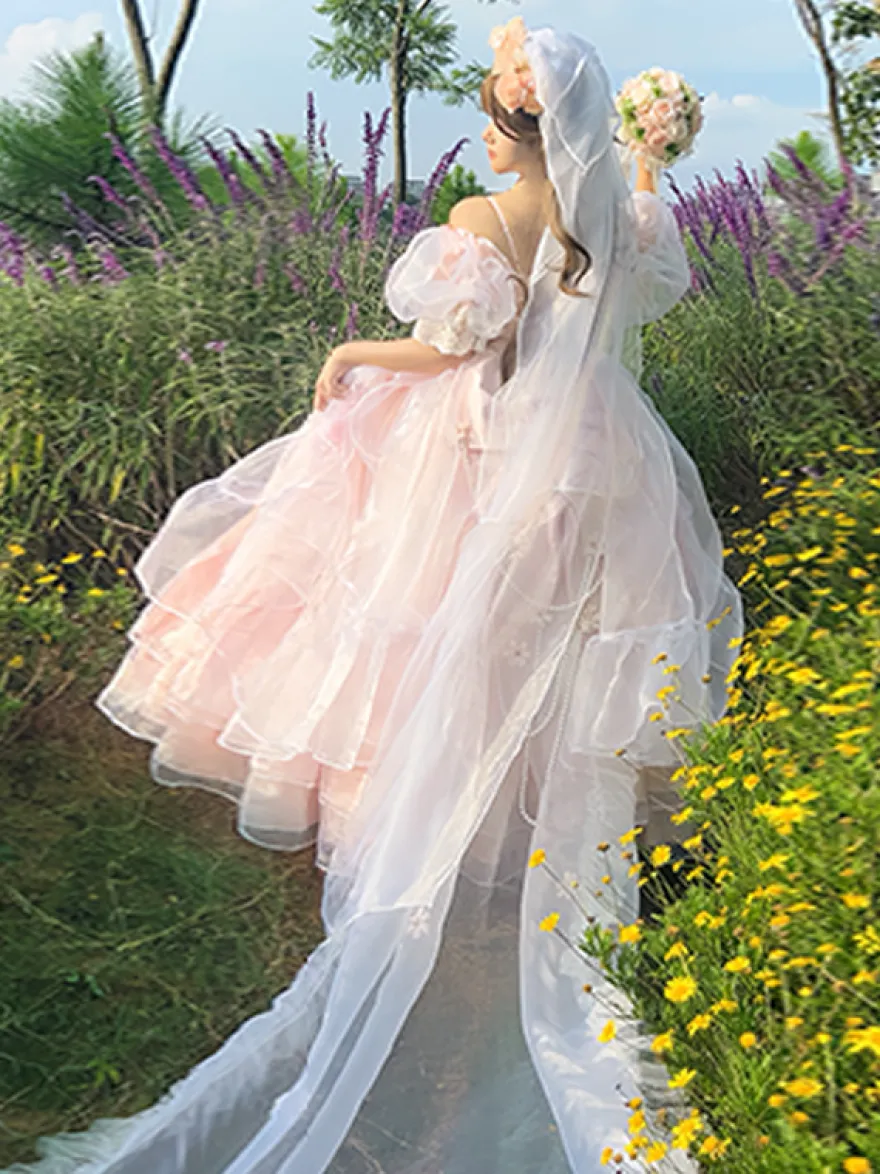 Robe Lolita douce à manches courtes pull de mariée robe Hime Lolita de mariage