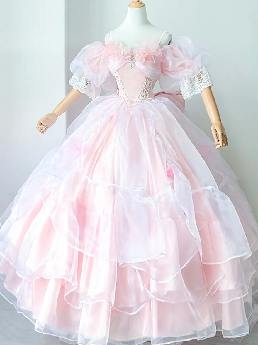 Robe Lolita douce à manches courtes pull de mariée robe Hime Lolita de mariage