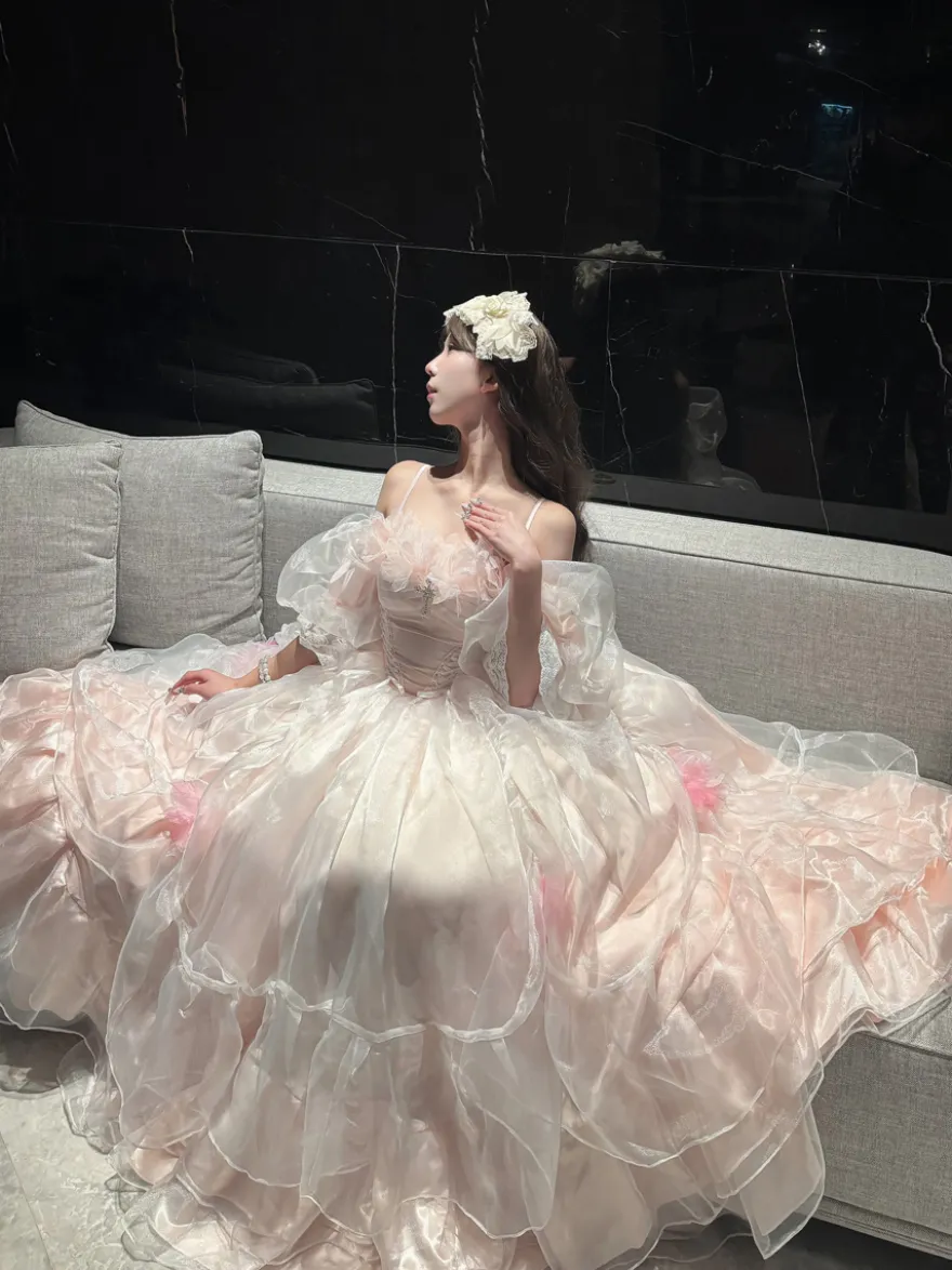 Robe Lolita douce à manches courtes pull de mariée robe Hime Lolita de mariage