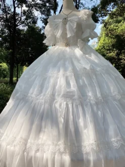 Robe Lolita douce Robe Lolita à manches courtes en polyester