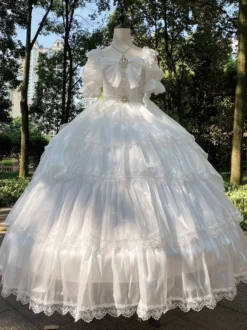 Robe Lolita douce Robe Lolita à manches courtes en polyester