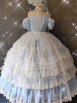 Robe Lolita Hime en polyester sans manches robe de soirée romantique et douce style Rocco