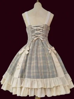 Robe Lolita JSK classique Camel Bows Jupe pull Lolita en polyester sans manches