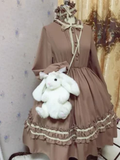 Robe Lolita OP Classique Blanc Noir Robe Simple Lolita Une Pièce Robe