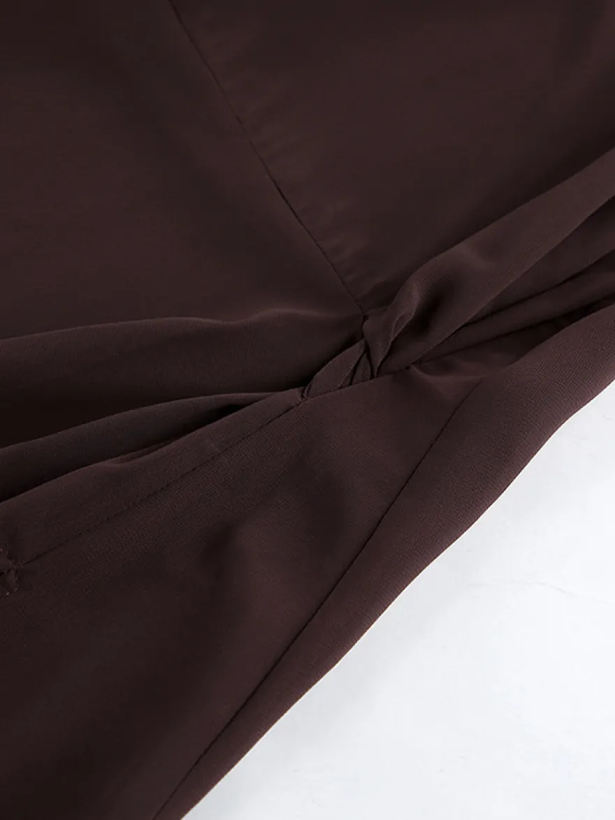 Robe longue en maille transparente à manches longues et fente latérale style cache-maillot pour femme 2026