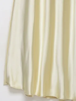 Robe longue en satin blanc crème à col halter pour femme style élégant et formel