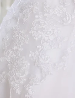 Robe mariée simple demi-manche broderie laçage sur dos longueur sur cheville Robe de mariée