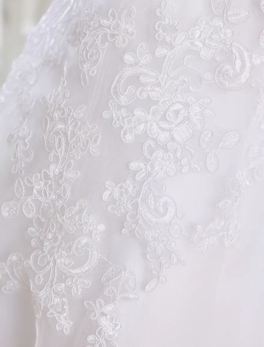 Robe mariée simple demi-manche broderie laçage sur dos longueur sur cheville Robe de mariée
