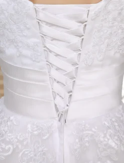 Robe mariée simple demi-manche broderie laçage sur dos longueur sur cheville Robe de mariée