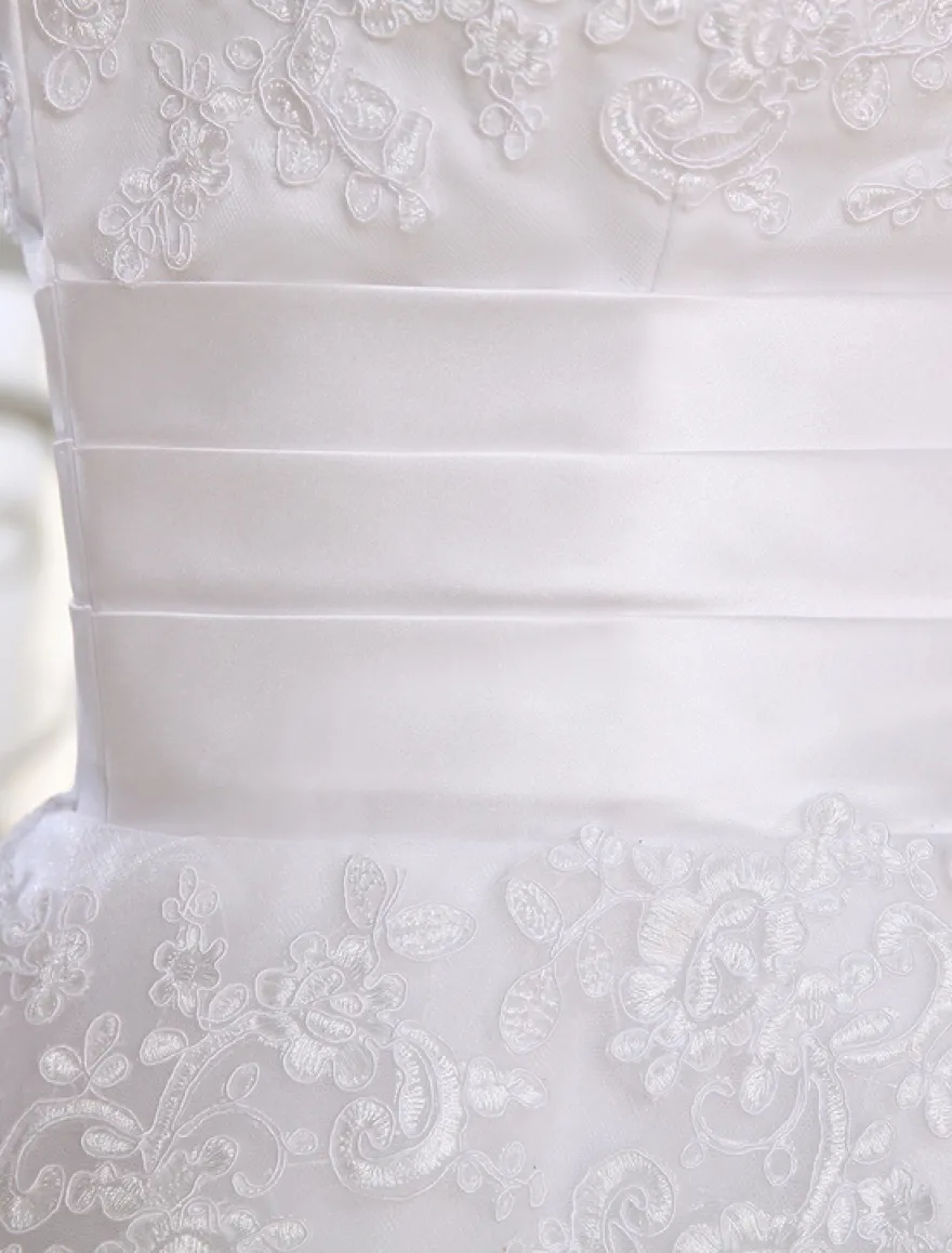 Robe mariée simple demi-manche broderie laçage sur dos longueur sur cheville Robe de mariée