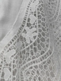 Robe midi de plage en coton oversize découpée sexy col rabattu manches courtes maillot de bain d'été