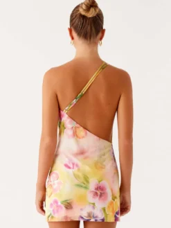 Robe midi en mousseline imprimée à fleurs bretelles chics col sans manches idéale pour l'été au quotidien.