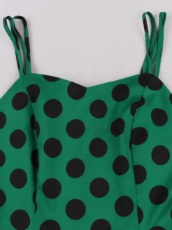Robe midi trapèze vintage à pois pour femme - Robe d'été rockabilly trapèze ceinturée années 50 - Idéale pour les fêtes d'été 2026