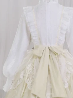 Robe Mignonne Lolita Robe À Manches Longues Volant En Polyester