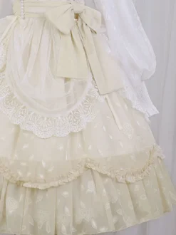 Robe Mignonne Lolita Robe À Manches Longues Volant En Polyester