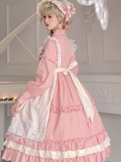 Robe Mignonne Lolita Robe À Manches Longues En Polyester